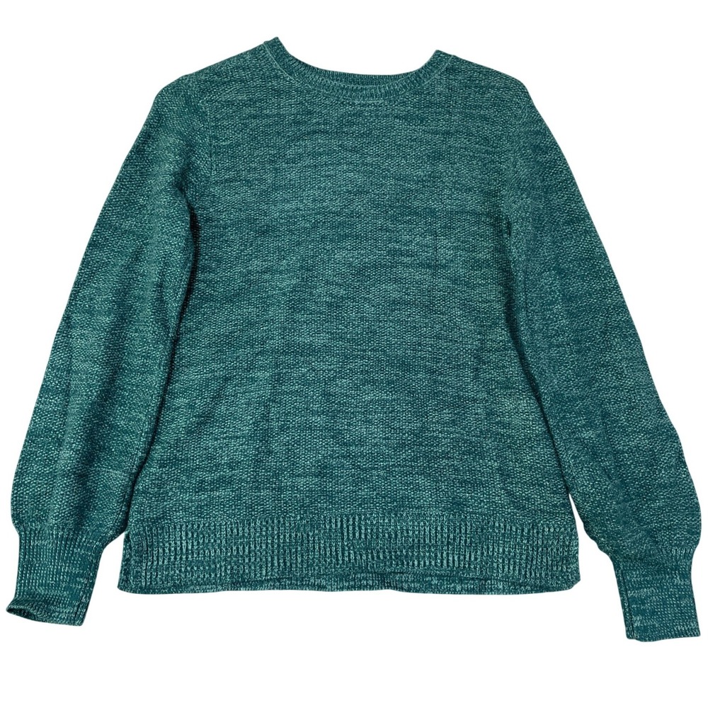 NWOT Gloria Vanderbilt Women's S Green Knit Crewneck Sweater Viscose Blend